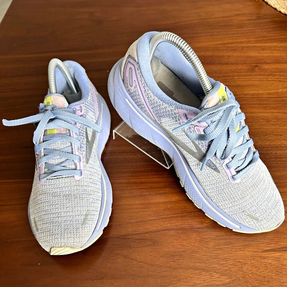 Brooks Ghost 14 Women Mesh Low Top Lace-Up Sneakers Gray/Purple US 8